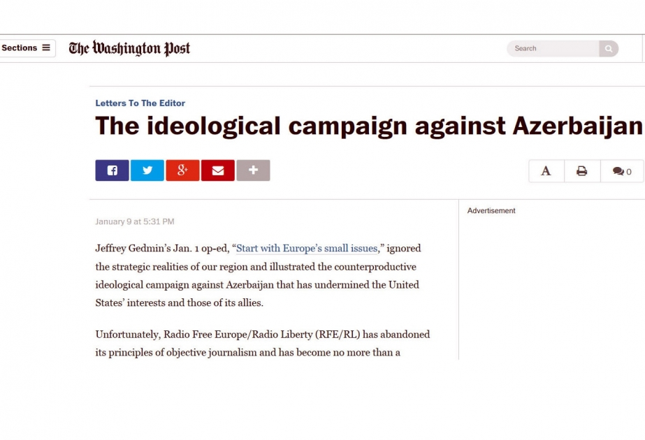 Un député du Milli Medjlis a exprimé son opinion sur le Washington Post en ce qui concerne la campagne idéologique contre l’Azerbaïdjan