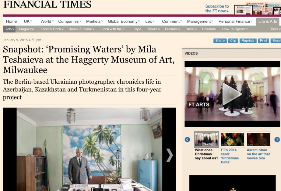 В «Financial Times» опубликована статья о выставке, на которой будут продемонстрированы также фотографии, снятые в Азербайджане