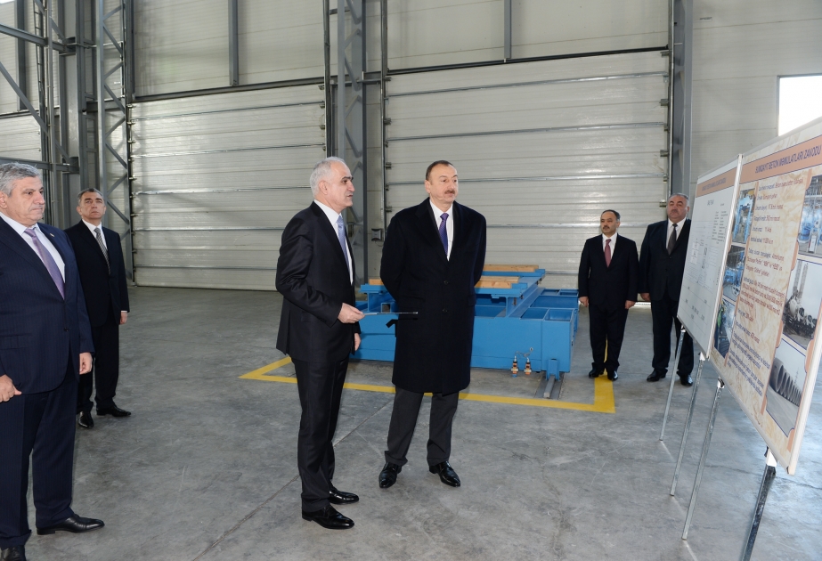 President Ilham Aliyev attended the opening of a concrete plant in Sumgayit VIDEO