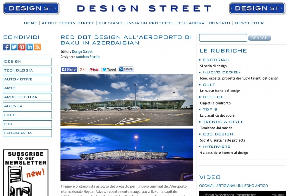 La presse italienne : L’Aéroport international Heydar Aliyev – une nouvelle porte s’ouvrant sur le Caucase VIDEO