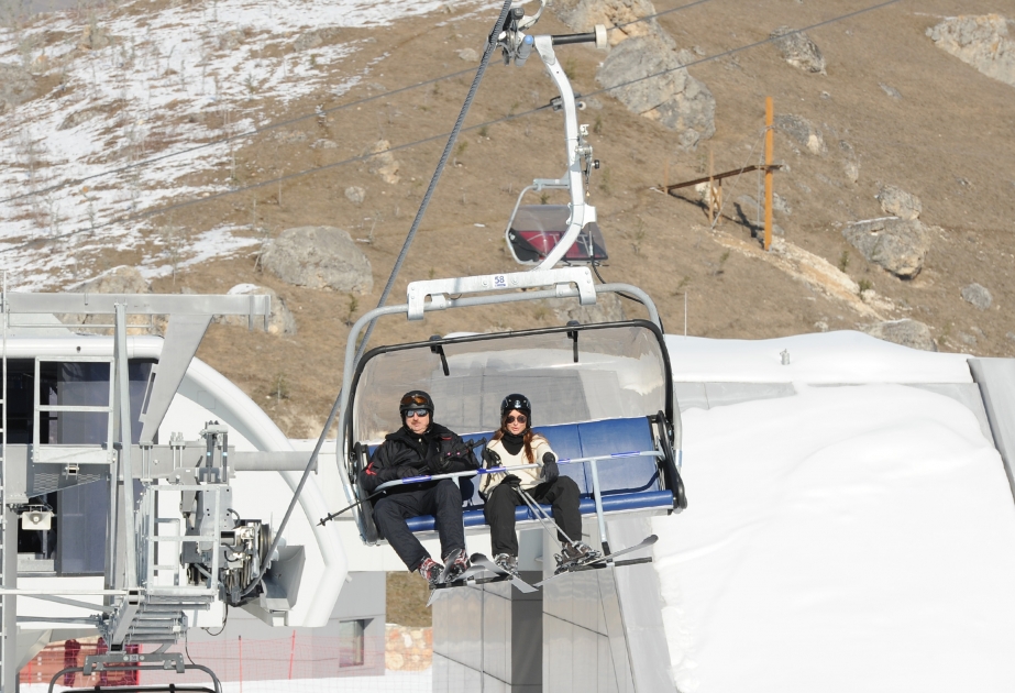President Ilham Aliyev attended the opening of cableway No 1 and a ski slope of the Shahdag winter and summer tourism complex VIDEO