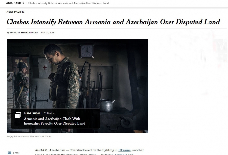В газете The New York Times опубликована статья про армяно-азербайджанский конфликт ВИДЕО
