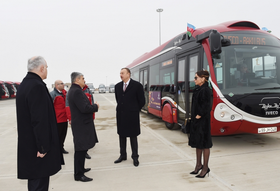 Prezident İlham Əliyev ilk Avropa Oyunları üçün avtobus deposu və təlim mərkəzində görülən işlərlə, Zığ gölünün kompleks bərpası layihəsi ilə tanış olub VİDEO