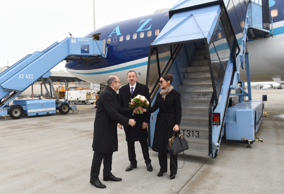 Президент Азербайджана Ильхам Алиев прибыл в Германию с рабочим визитом ВИДЕО