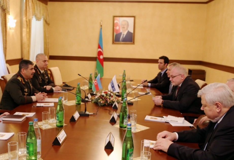 Azerbaijani Defense Minister meets OSCE Minsk Group co-chairs