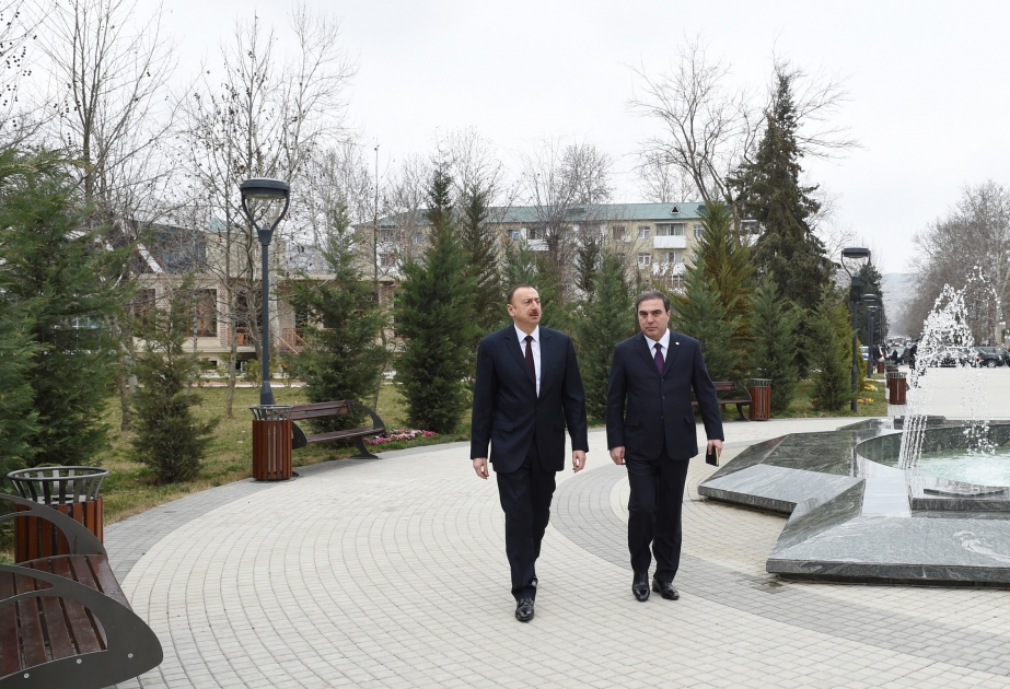 Le président Ilham Aliyev visite le Parc de l’Amitié à Mingatchevir VIDEO