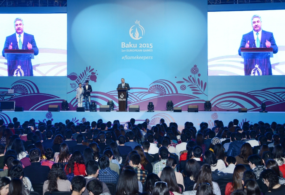 Baku 2015 volunteer uniform unveiled at Flamekeeper orientation event at Heydar Aliyev Arena