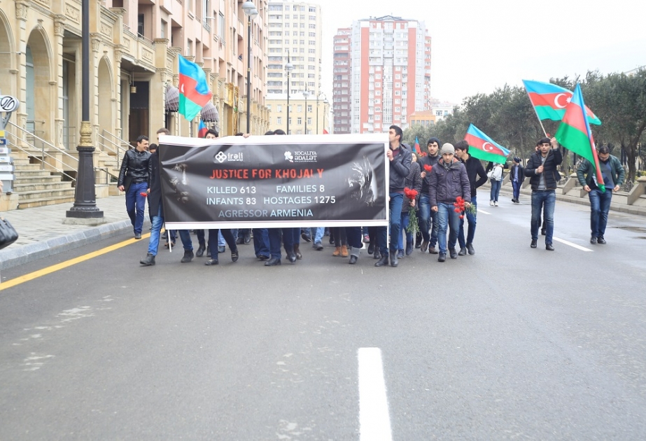 “İrəli” İctimai Birliyi “Xocalı yürüşü” təşkil edib