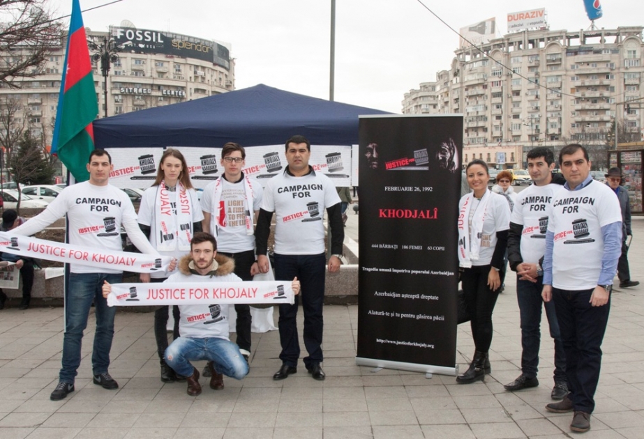 “Xocalıya ədalət!” kampaniyası çərçivəsində Rumıniyada növbəti aksiya keçirilib VİDEO