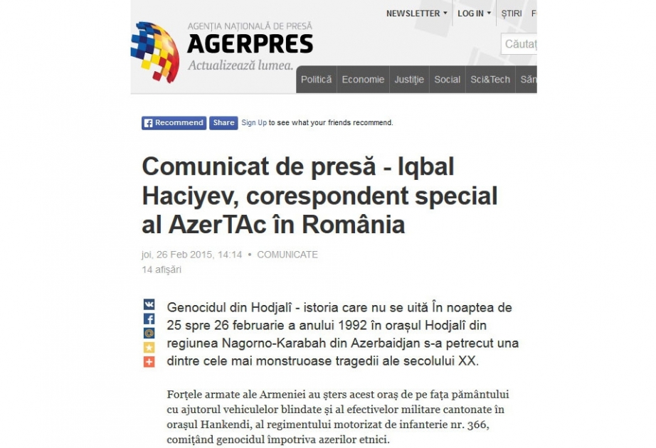 Xocalı faciəsi Rumıniya, Bolqarıstan və Xorvatiya mətbuatında