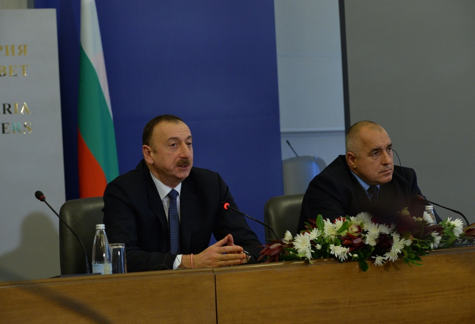 Пресс-конференция Президента Азербайджана Ильхама Алиева и премьер-министра Болгарии Бойко Борисова