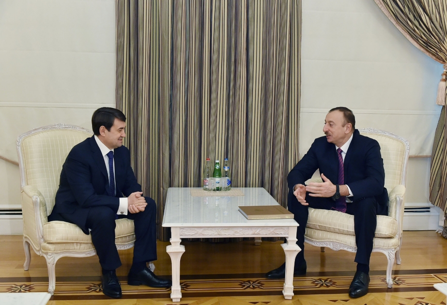 Президент Азербайджанской Республики Ильхам Алиев принял помощника Президента России, вице-президента Олимпийского Комитета Игоря Левитина ВИДЕО