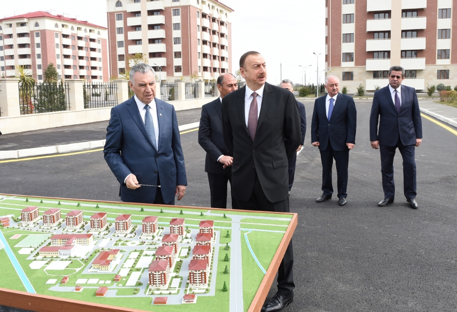 President Ilham Aliyev reviewed a newly-built residential complex for 588 IDP families in Barda VIDEO