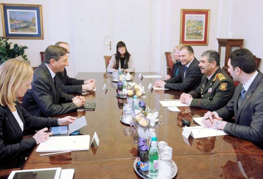 Azerbaijani Defence Minister meets Slovenian President