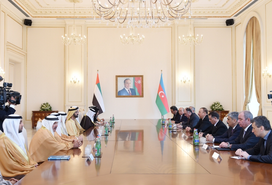 Treffen des Präsidenten Ilham Aliyev und Seiner Hoheit Scheich Mohammed bin Rachid Al Maktoum in erweitertem Format VIDEO