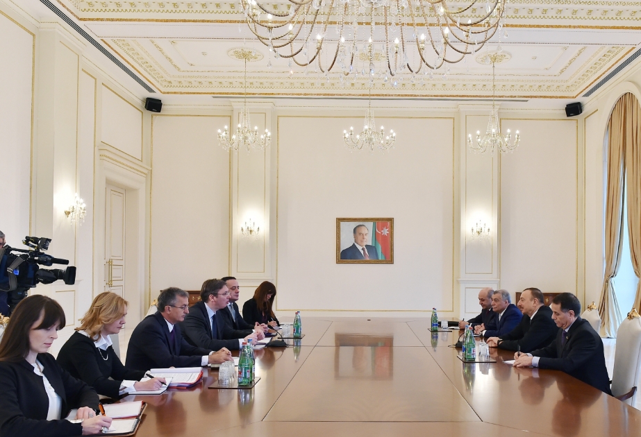 President Ilham Aliyev received a delegation led by the Prime Minister of Serbia VIDEO