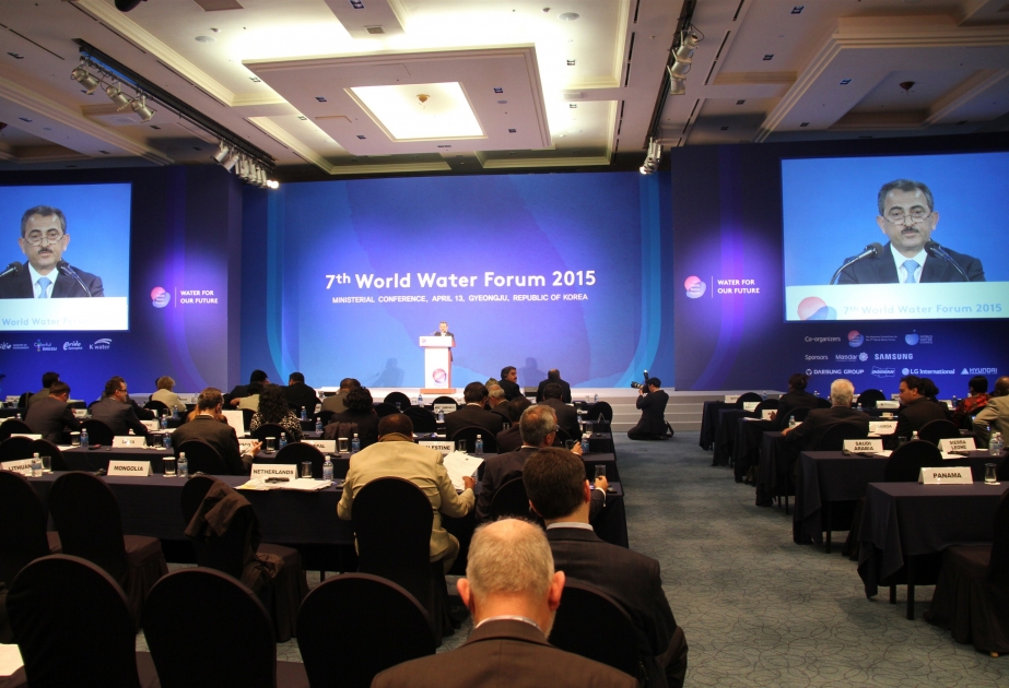 Azerbaijani delegation attends 7th World Water Forum VIDEO