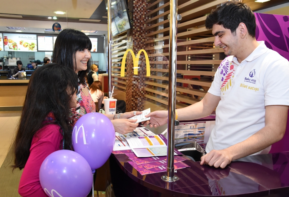 Buy your tickets for Baku 2015 at selected McDonalds stores across Baku