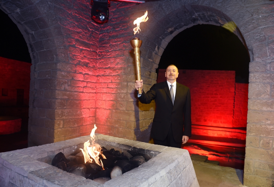 Zeremonie zur Entzündung der Fackel der ersten Europaspiele “Baku-2015” hat stattgefunden VIDEO