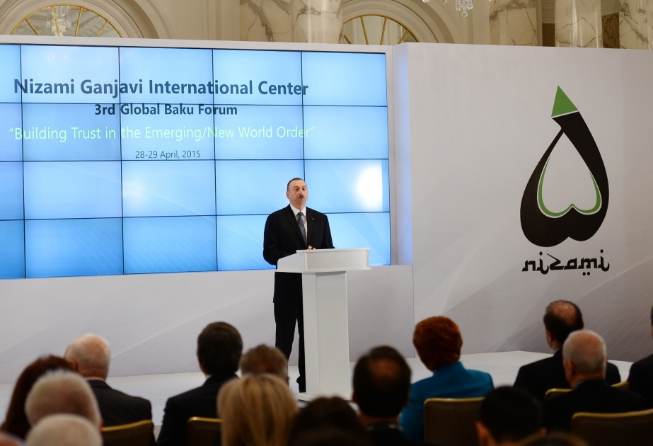 President Ilham Aliyev attended the opening ceremony of the 3rd Global Baku Forum VIDEO