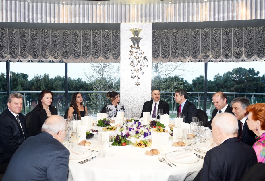 Dinner reception was hosted on behalf of President Ilham Aliyev in honor of participants of the 3rd Global Baku Forum VIDEO