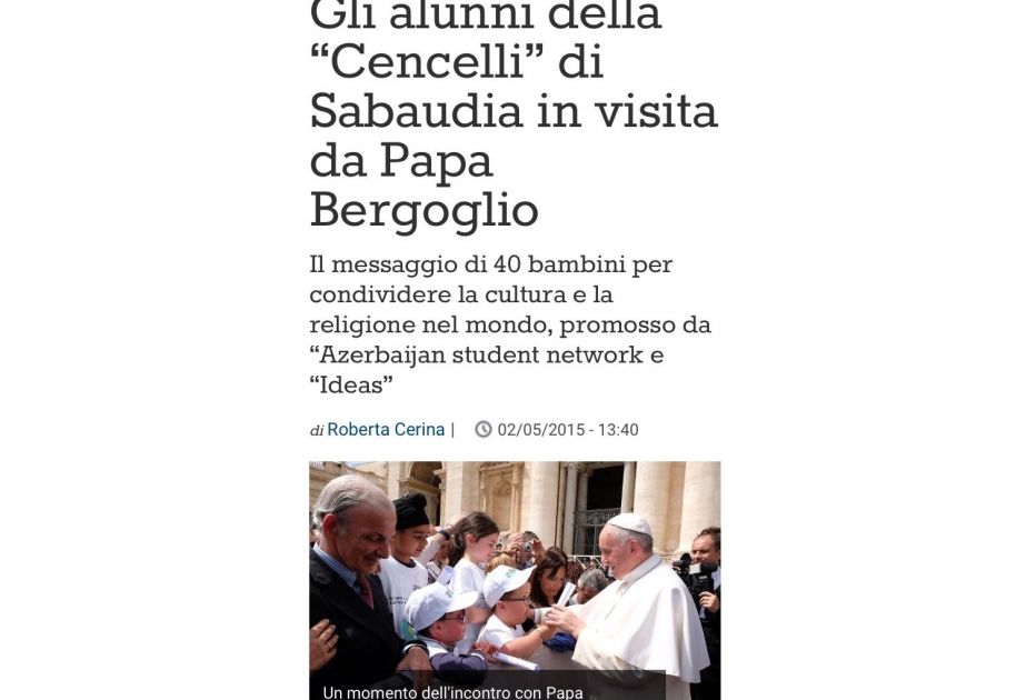 Italian media highlight Azerbaijani students` efforts towards building global peace VIDEO