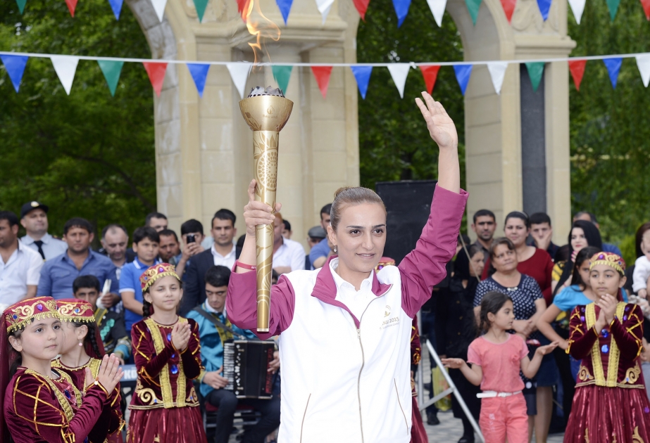 Fackel der Europaspiele Baku-2015 in Agjabadi VIDEO