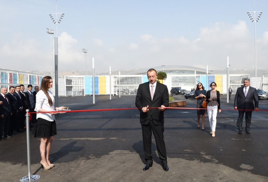 Aserbaidschan Präsident Ilham Aliyev hat die Eröffnungsveranstaltung des Parks der Europaspiele besucht VIDEO