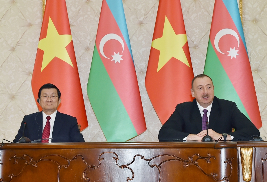 Presidents of Azerbaijan and Vietnam made joint statements for the press VIDEO