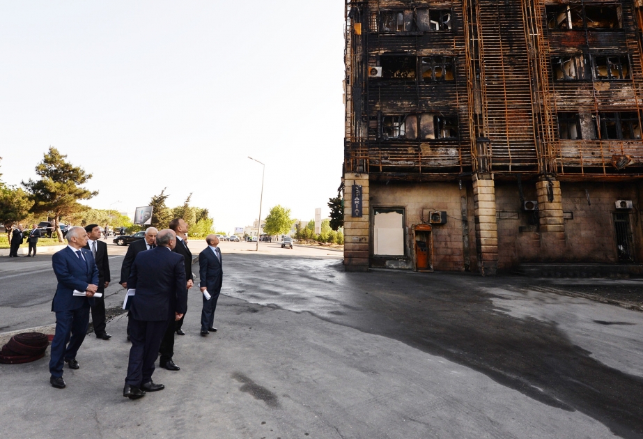 President Ilham Aliyev visited the site of the multi-storey building hit by fire in BinagadiThe State Commission held its first meeting chaired by President Ilham Aliyev VIDEO