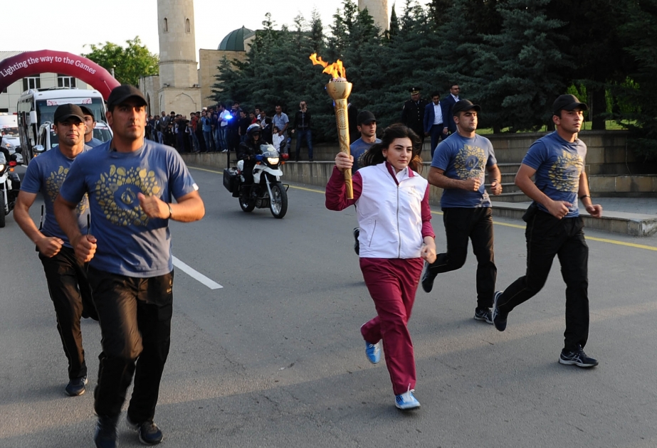 Baku 2015 flame arrives in Shamkir