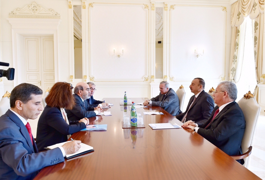 Präsident Ilham Aliyev eine Delegation um den FAO-Generaldirektor empfangen VIDEO