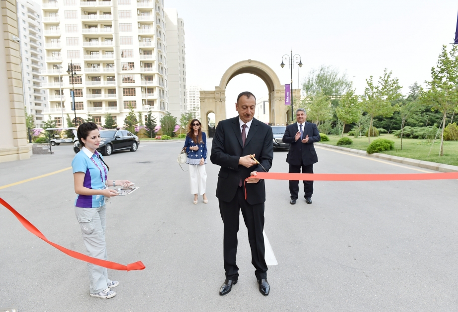 Präsident Ilham Aliyev hat an der Eröffnung von Athleten- und Mediendörfern der ersten Europäischen Spiele teilgenommen VIDEO