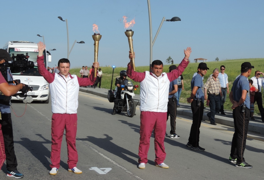 Flame of first European Games arrives in Khizi VIDEO