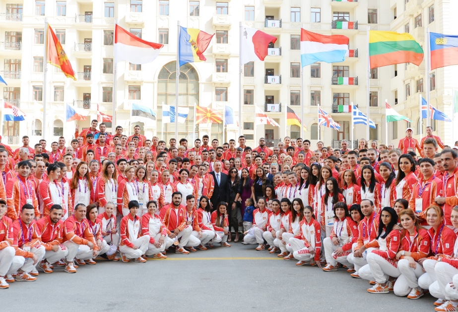 President Ilham Aliyev met athletes who will represent Azerbaijan in the first European Games VIDEO