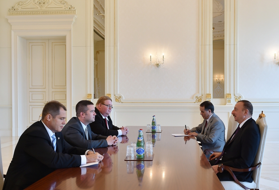 阿塞拜疆总统接见捷克众议院议长