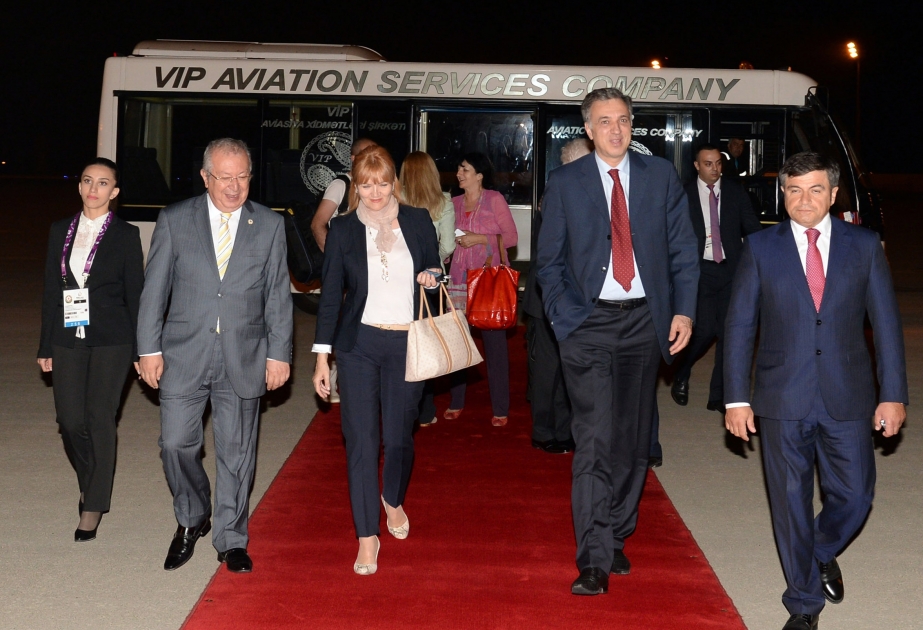 黑山总统抵达阿塞拜疆出席“巴库-2015”开幕式