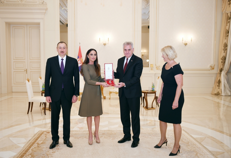 President Ilham Aliyev met with President of Serbia Tomislav NikolicFirst lady Mehriban Aliyeva awarded with Serbia`s Sretenjski Order VIDEO