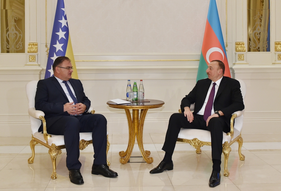 President Ilham Aliyev received the Chairman of the Presidency of Bosnia and Herzegovina VIDEO