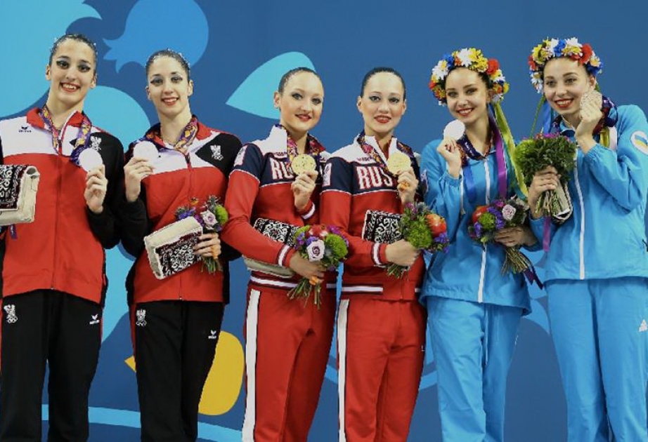 Russia wins gold in duets free routine