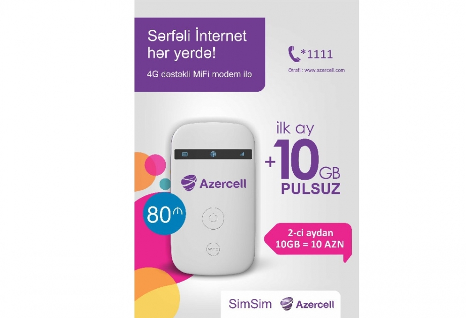 “Azercell”in “4G MiFi və 3G USB Modem” kampaniyasında yenilik