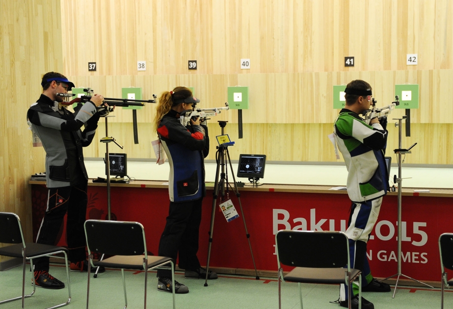 Jeux Européens Bakou- 2015 : L’équipe allemande a remporté la médaille d’or des épreuves de tir au pistolet à air comprimé à 10 m par équipes mixtes [ mise à jour]