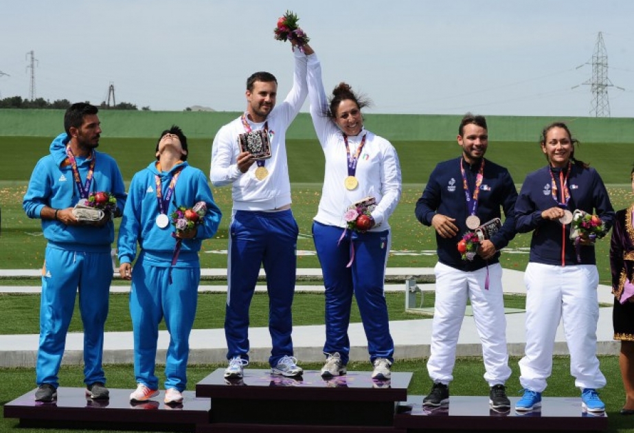 Italian Bacosi and Luchini win mixed team skeet