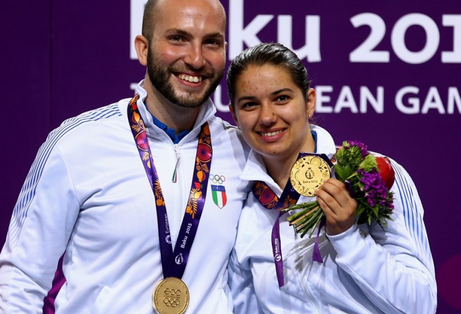 Italy's golden couple dazzle in mixed rifle event