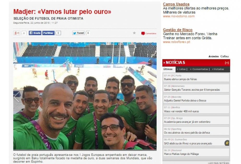 Portuqaliya komandasının baş məşqçisi: I Avropa Oyunları bütün iştirakçı atletlər üçün mühüm əhəmiyyətə malikdir