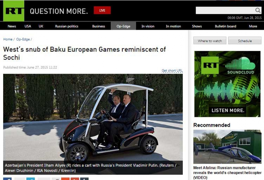 Dmitri Babich : les pressions occidentales sur les premiers Jeux Européens me rappellent les Jeux Olympiques à Sotchi