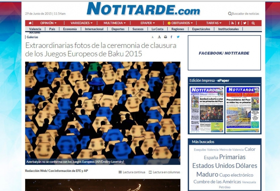 La presse espagnole a donné une large place à la cérémonie de clôture des premiers Jeux Européens