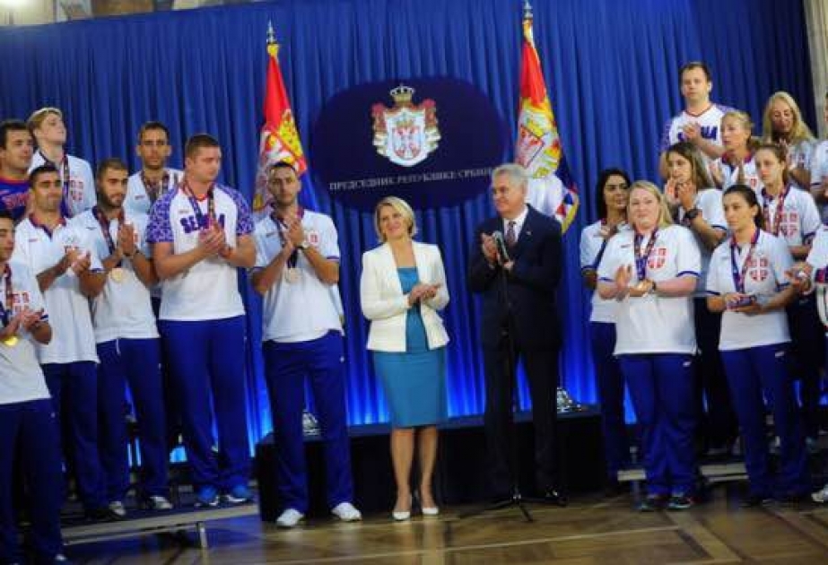 Serbian President meets athletes who won medals at Baku 2015