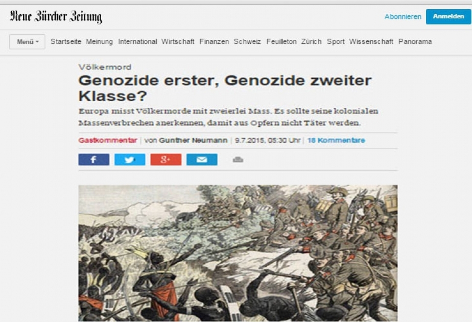 Günter Neumann about EU’s double standards regarding genocides