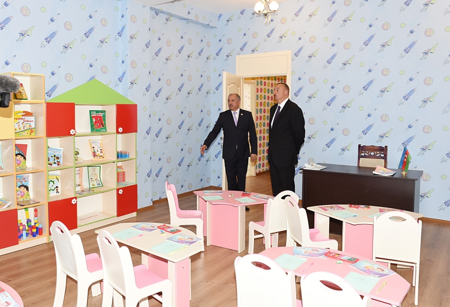 President Ilham Aliyev attended the opening of an orphanage-kindergarten in Jalilabad VIDEO